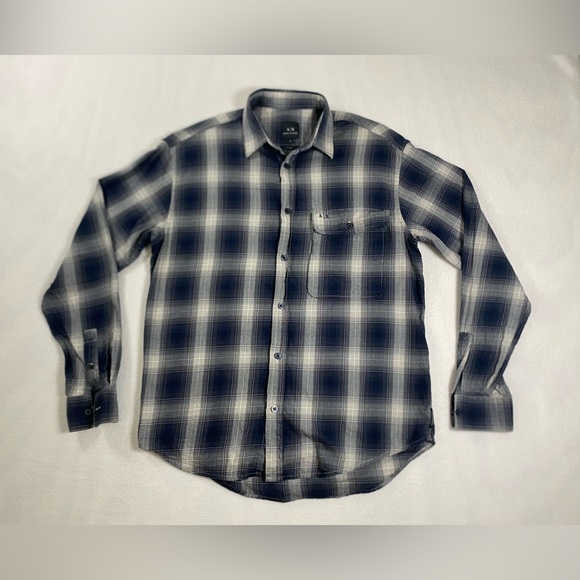 Armani Exchange Button Up Shirt Mens Size XS Blue Long Sleeve Casual Preppy - Picture 1 of 9